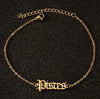Women's Stainless Steel Letter Charm Anklet With Constellation Inspired Design For Wholesale