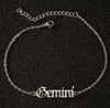 Women's Stainless Steel Letter Charm Anklet With Constellation Inspired Design For Wholesale