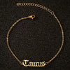 Women's Stainless Steel Letter Charm Anklet With Constellation Inspired Design For Wholesale