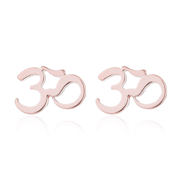 Women's Stainless Steel Letter Pattern Earrings With Praying Symbol And Electroplated Finish Fashion Jewelry