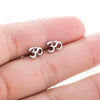 Women's Stainless Steel Letter Pattern Earrings With Praying Symbol And Electroplated Finish Fashion Jewelry