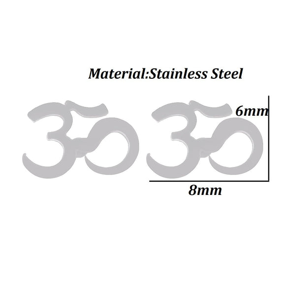 Women's Stainless Steel Letter Pattern Earrings With Praying Symbol And Electroplated Finish Fashion Jewelry