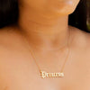 Women's Stainless Steel Letter Pendant Necklace With Vintage Electroplated Finish And Ochain Clavicle Jewelry Design