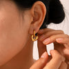 Women's Stainless Steel Love Flower Heart Star Pendant Earrings Electroplated
