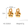 Women's Stainless Steel Love Flower Heart Star Pendant Earrings Electroplated