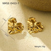 Women's Stainless Steel Love Series Peach Heart Earrings With Electroplating Design