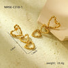 Women's Stainless Steel Love Series Peach Heart Earrings With Electroplating Design