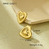 Women's Stainless Steel Love Series Peach Heart Earrings With Electroplating Design