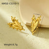 Women's Stainless Steel Love Series Peach Heart Earrings With Electroplating Design