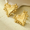 Women's Stainless Steel Love Series Peach Heart Earrings With Electroplating Design