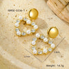 Women's Stainless Steel Love Series Peach Heart Earrings With Electroplating Design