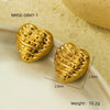 Women's Stainless Steel Love Series Peach Heart Earrings With Electroplating Design