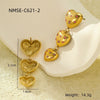 Women's Stainless Steel Love Series Peach Heart Earrings With Electroplating Design