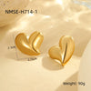 Women's Stainless Steel Love Series Peach Heart Earrings With Electroplating Design