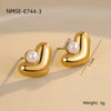 Women's Stainless Steel Love Series Peach Heart Earrings With Electroplating Design