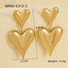 Women's Stainless Steel Love Series Peach Heart Earrings With Electroplating Design