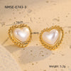 Women's Stainless Steel Love Series Peach Heart Earrings With Electroplating Design