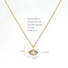 Women's Stainless Steel Marquise Zircon Pendant Necklace With Emerald And White Diamond Accents Geometric Horseeye Design Electroplated Ochain