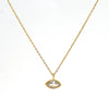Women's Stainless Steel Marquise Zircon Pendant Necklace With Emerald And White Diamond Accents Geometric Horseeye Design Electroplated Ochain