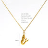 Women's Stainless Steel Mermaid Feather Pendant Necklace With Goldplated Finish And Oshaped Chain Retro Personality Jewelry Accessory