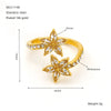 Women's 316L Stainless Steel Microinlaid Zircon Horse Eye Ring Geometric Electroplating Trendy Simple Cold Style Opening Adjustable