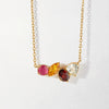 Women's Stainless Steel Minimalist Geometric And Drop Shape Ruby Zircon Clavicle Necklace