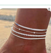 Women's Stainless Steel Multi Layer Geometric Anklet Beach Foot Chain Fashion Jewelry