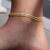 Women's Stainless Steel Multi Layer Geometric Anklet Beach Foot Chain Fashion Jewelry