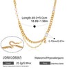 Women's Stainless Steel Multi Layer Pearl Necklace With Geometric Zircon Pendant And Vacuum Gold Plated Chain