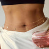 Women's Stainless Steel Multi Layer Waist Chain Adjustable Simple Fashion Body Jewelry