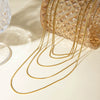 Women's Stainless Steel Multilayer Box Chain Necklace Jewelry Retro Geometric Electroplated