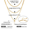 Women's Stainless Steel Multilayer Clavicle Necklace With Geometric Pendant And Pvd Vacuum Gold Plating