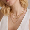 Women's Stainless Steel Multilayer Clavicle Necklace With Geometric Pendant And Pvd Vacuum Gold Plating