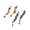 Women's Stainless Steel Natural Stone Tassel Earrings Geometric Plated Dangle Earrings Elegant Pierced Jewelry