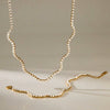 Women's Stainless Steel Necklace And Bracelet Set With Full Diamond Wave Design And Geometric Plated Jewelry