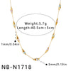 Women's Stainless Steel Necklace And Bracelet Set With Geometric Crab Heart Pattern And Oil Drip Electroplated Finish