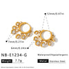 Women’s Stainless Steel Necklace And Earring Set With 18K Gold Plating Geometric Multi Pendant Rhinestone Design