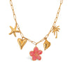 Women's Stainless Steel Necklace With Bow Pendant And Electroplating Design