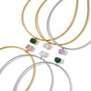 Women's Stainless Steel Necklace With Geometric Square Pattern Zircon Inlay And Vacuum Electroplated Finish