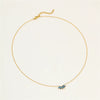 Women's Stainless Steel Necklace With Micropaved Zircon Petal Leaf Pendant Electroplated Titanium Steel Clavicle Chain