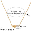 Women's Stainless Steel Necklace With Zircon Inlaid Heart Geometric Pendant 18K Gold Vacuum Plated Regular Clavicle Chain