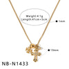 Women's Stainless Steel Necklace With Zircon Inlaid Heart Geometric Pendant 18K Gold Vacuum Plated Regular Clavicle Chain