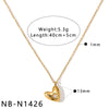 Women's Stainless Steel Necklace With Zircon Inlaid Heart Geometric Pendant 18K Gold Vacuum Plated Regular Clavicle Chain