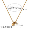 Women's Stainless Steel Necklace With Zircon Inlaid Heart Geometric Pendant 18K Gold Vacuum Plated Regular Clavicle Chain