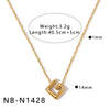 Women's Stainless Steel Necklace With Zircon Inlaid Heart Geometric Pendant 18K Gold Vacuum Plated Regular Clavicle Chain