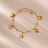 Women's Stainless Steel Ocean Series Anklet With Dolphin Starfish Shell Pendant