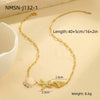 Women's Stainless Steel Ocean Style Geometric Starfish Shell Pearl Necklace And Bracelet Electroplated