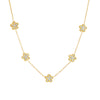 Women's Stainless Steel Oil Dropping Earrings And Necklace Suit With Fiveleaf Flower Pattern Electroplated