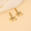 Women's Stainless Steel Oildropping Eye And Cross Pendant Necklace With Doublelayer Regular Chain Electroplated