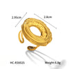 Women's Stainless Steel Open Ring With Geometric Hammer Pattern And Electroplating Treatment